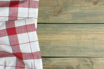 Fototapeta na wymiar Kitchen towels, napkins on wooden background
