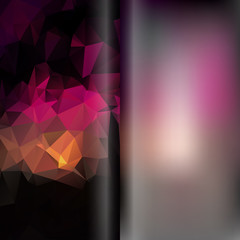 Set of abstract polygon triangles and blurred smooth backgrounds