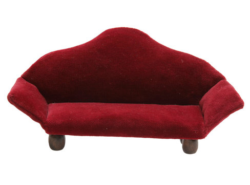 rotes Sofas aus Samt
