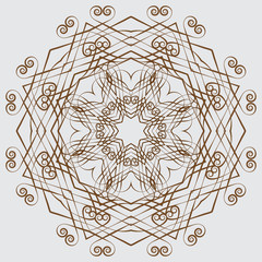 the abstract design of a circular pattern. Round Mandala.