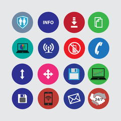 Set of flat icons for mobile app and web
