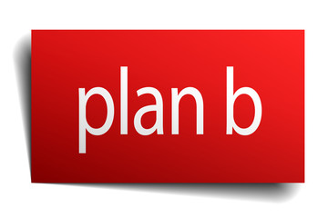 plan b red paper sign on white background
