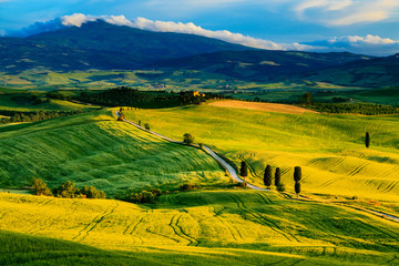 Obraz premium Beautiful and miraculous colors of green spring landscape of Tus