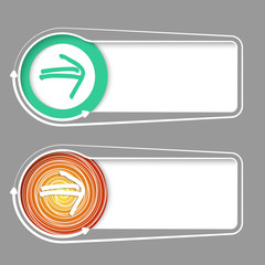 Obraz premium Abstract frames for your text with spiral sample and arrow