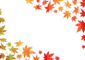Fototapeta premium 秋色グラデーション 紅葉 フレーム