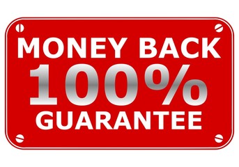 Money Back 100% Guarantee Plate