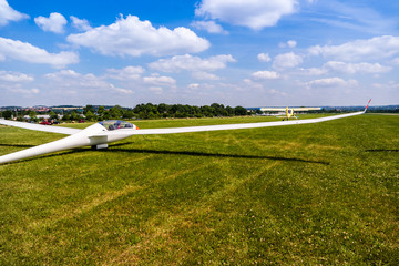 Start eines Segelflugzeuges