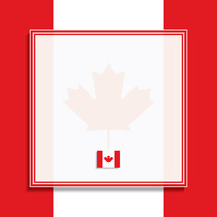 Canadian flag and frame. Vector illustration.