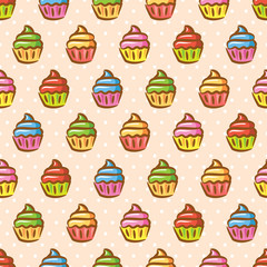 vintage cupcake pattern