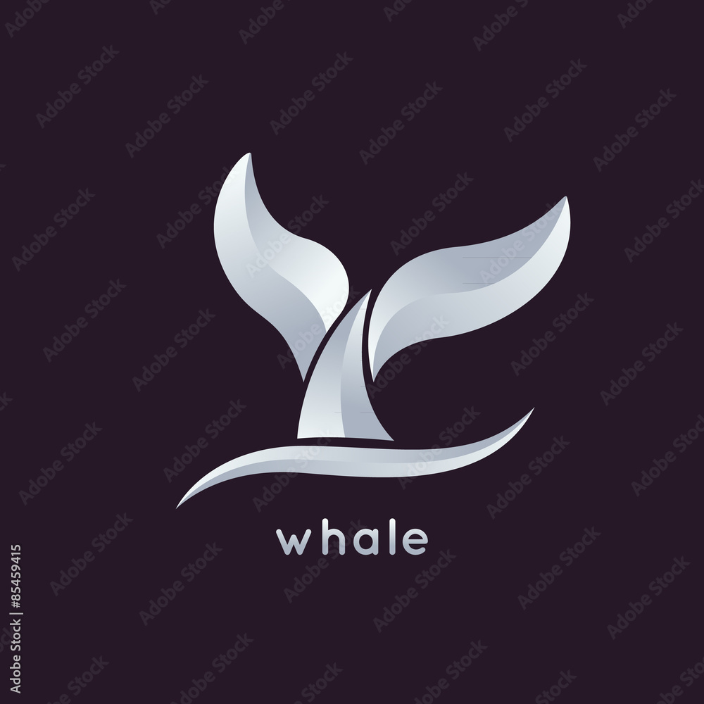 Sticker whale logo vector