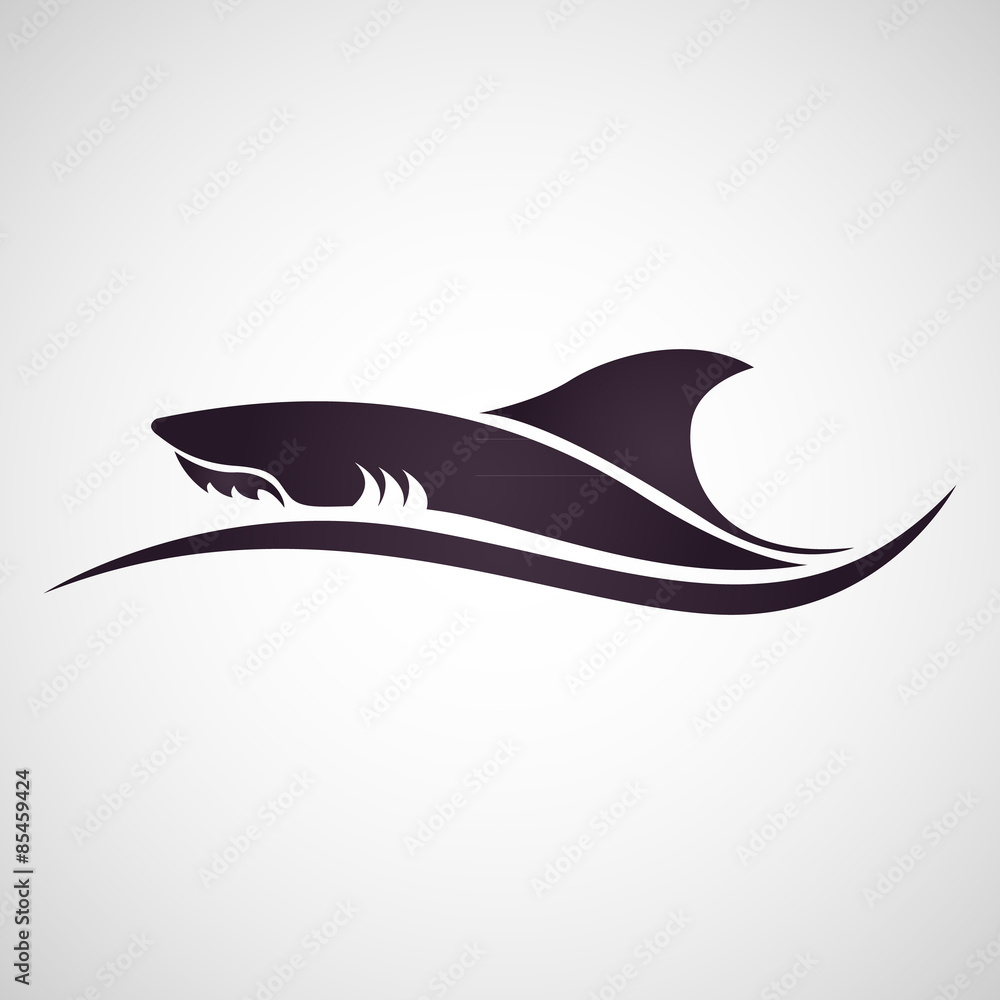 Poster shark logo vector