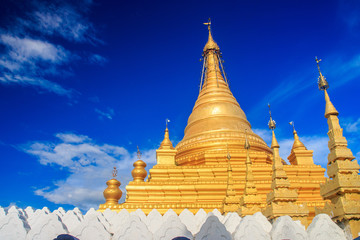 Golden padoda in the sunny day, Mandalay, Myanmar