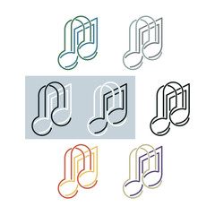 Musical note and headphones