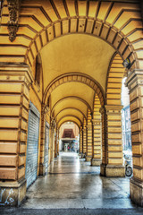 yellow arcade in Bologna