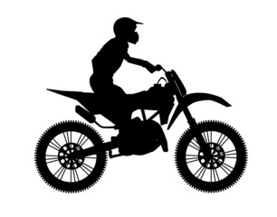 Obraz na płótnie Canvas motocross rider silhouette