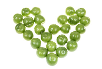 green plums on white