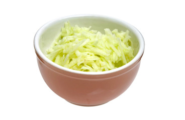 geraspelter Apfel in einer Schüssel