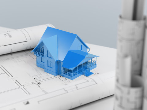 Casa 3D progetto su carte