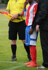 Fototapeta premium entrée du footballeur