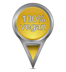map pointer with 100% vegan