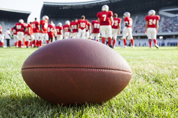 Close up of an american football