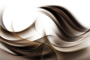 Modern Dark Brown Waves Abstract on White Background