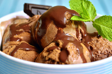 Homemade chocolate ice cream.