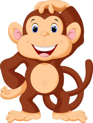 Obraz premium Cute monkey cartoon