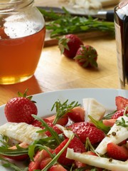 Goats cheese with strawberries