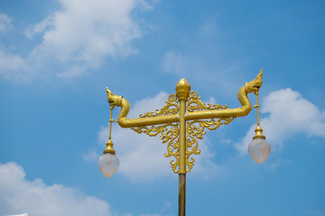 Fototapeta na wymiar Nagas lantern in gold color