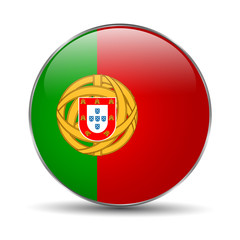 Flag of Portugal as round glossy icon.