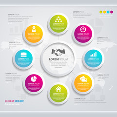 Fototapeta premium Modern business Infographic circle illustration.