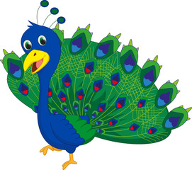 cute peacock cartoon