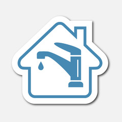 Fototapeta premium Logo maison et consommation eau.