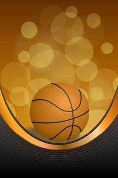 Orange black sport basketball ball frame vertical gold ribbon 