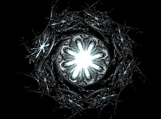Abstract fractal wreckage, digital artwork for creative graphic
