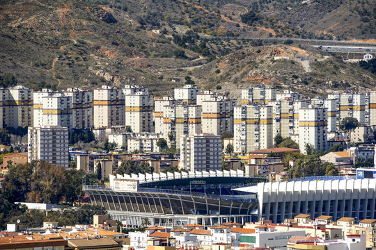 Soccer stadium and Apartment houses in Malaga