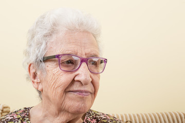 lovely senior woman wearing eyeglasses