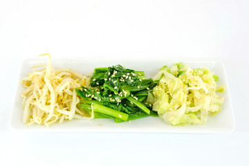 Bean sprouts, cabbage, canton salad with sesame seeds and  sesam