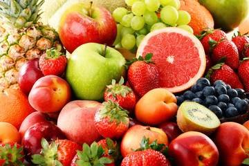 Obraz na płótnie Canvas Composition with assorted fruits