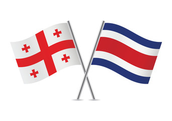 Georgia and Costa Rica flags. Vector illustration.