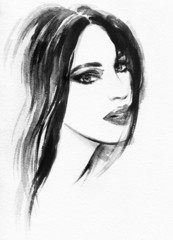woman portrait .abstract watercolor