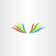 abstract colorful wings icon