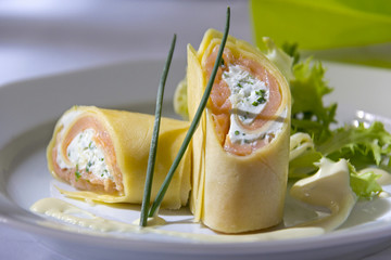 Filled Crepes with Salmon