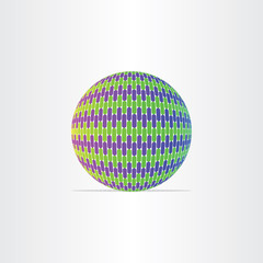 blue green globe ball icon