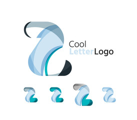 Set of abstract Z letter company logos. Business icons