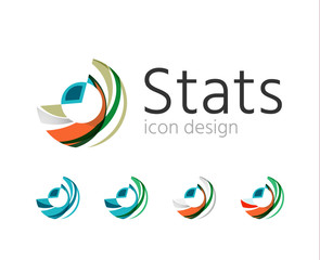 Statistics company logo set. Vector illustration