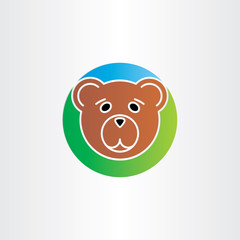 cute sad bear head icon