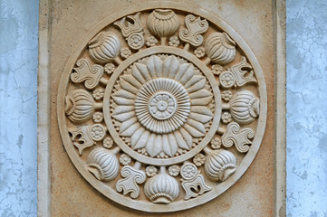 Blooming lotus sculpture representing the Buddha
