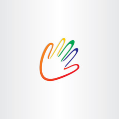 human hand with color fingers
